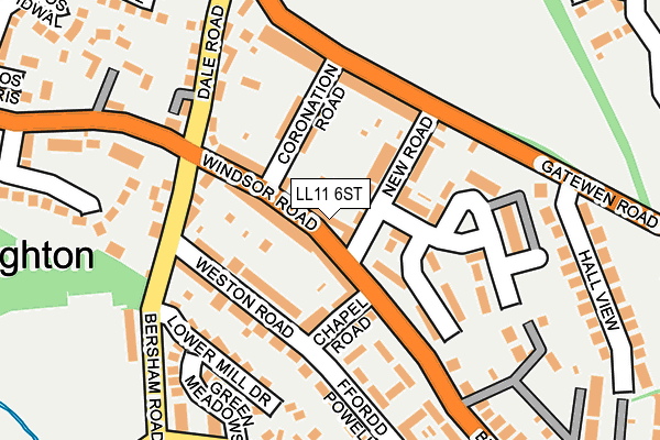 LL11 6ST map - OS OpenMap – Local (Ordnance Survey)