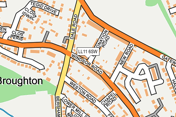 LL11 6SW map - OS OpenMap – Local (Ordnance Survey)