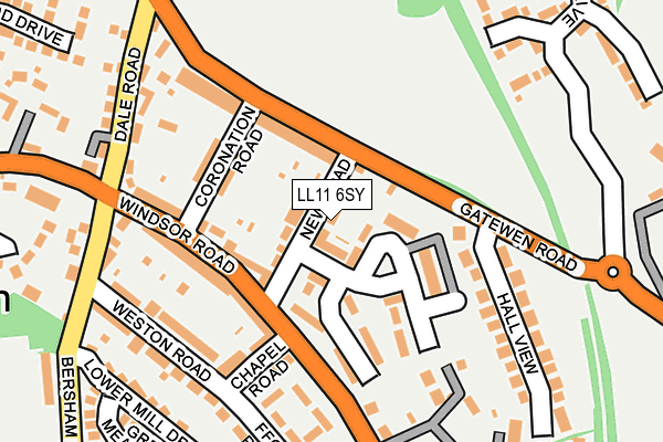 LL11 6SY map - OS OpenMap – Local (Ordnance Survey)