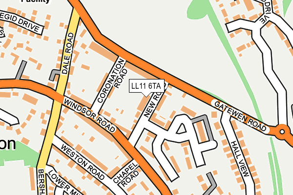 LL11 6TA map - OS OpenMap – Local (Ordnance Survey)