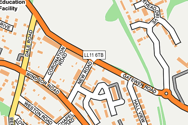 LL11 6TB map - OS OpenMap – Local (Ordnance Survey)