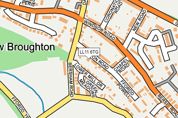 LL11 6TG map - OS OpenMap – Local (Ordnance Survey)