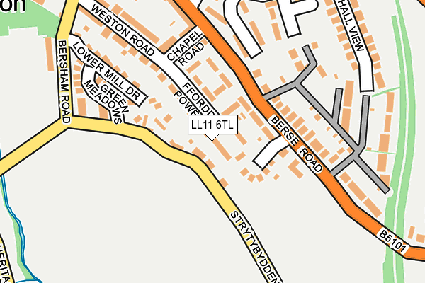 LL11 6TL map - OS OpenMap – Local (Ordnance Survey)