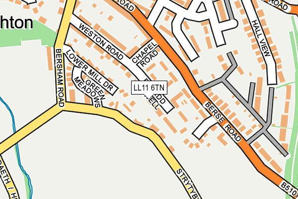 LL11 6TN map - OS OpenMap – Local (Ordnance Survey)