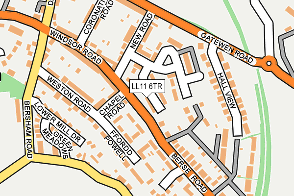 LL11 6TR map - OS OpenMap – Local (Ordnance Survey)