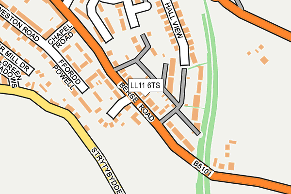LL11 6TS map - OS OpenMap – Local (Ordnance Survey)