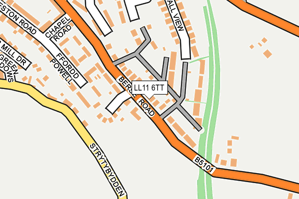 LL11 6TT map - OS OpenMap – Local (Ordnance Survey)