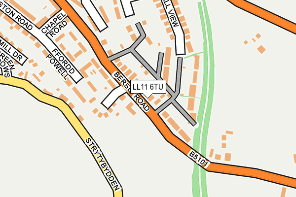 LL11 6TU map - OS OpenMap – Local (Ordnance Survey)