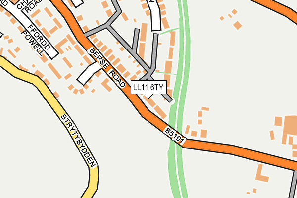 LL11 6TY map - OS OpenMap – Local (Ordnance Survey)