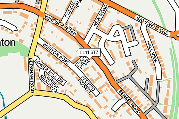 LL11 6TZ map - OS OpenMap – Local (Ordnance Survey)