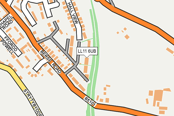 LL11 6UB map - OS OpenMap – Local (Ordnance Survey)