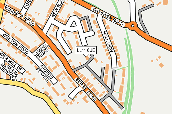 LL11 6UE map - OS OpenMap – Local (Ordnance Survey)