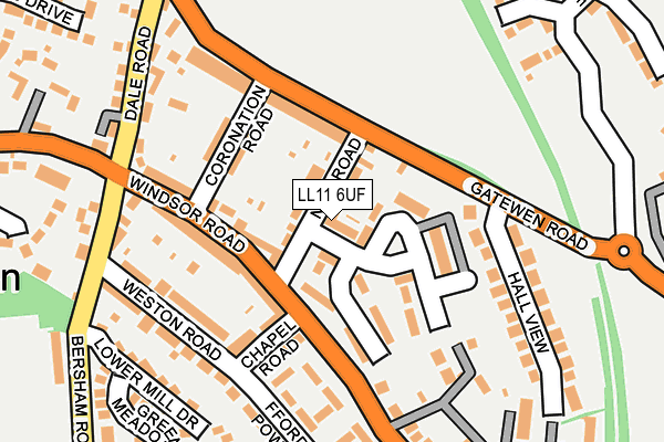 LL11 6UF map - OS OpenMap – Local (Ordnance Survey)