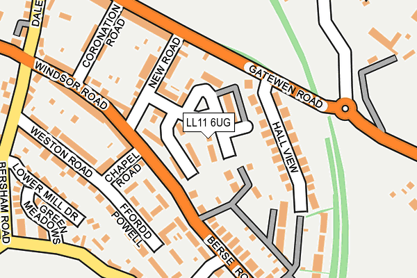 LL11 6UG map - OS OpenMap – Local (Ordnance Survey)