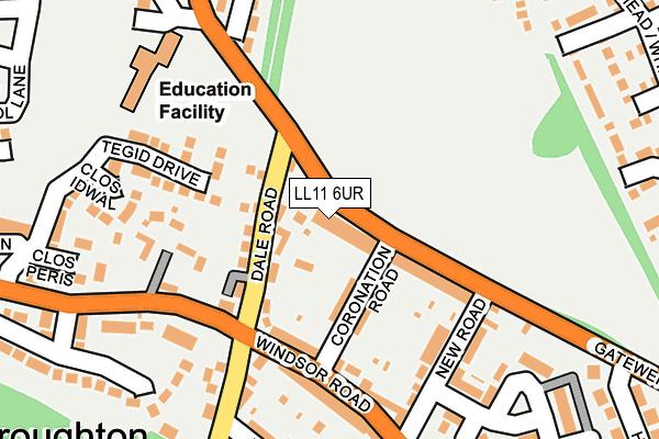 LL11 6UR map - OS OpenMap – Local (Ordnance Survey)