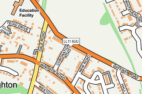 LL11 6UU map - OS OpenMap – Local (Ordnance Survey)