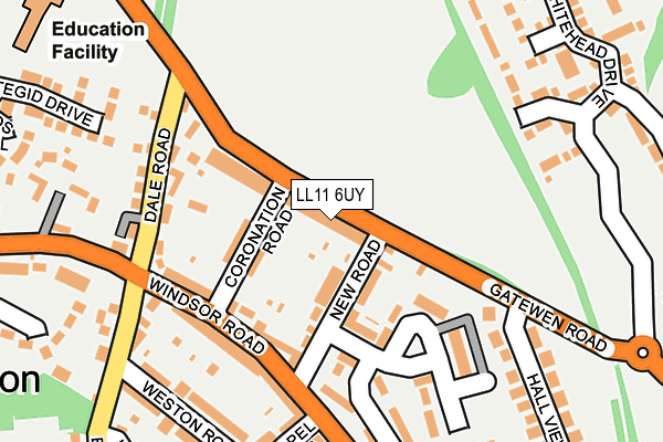 LL11 6UY map - OS OpenMap – Local (Ordnance Survey)