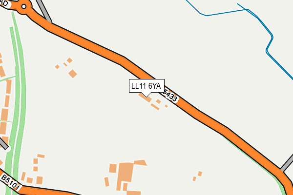 LL11 6YA map - OS OpenMap – Local (Ordnance Survey)