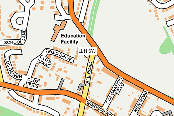 LL11 6YJ map - OS OpenMap – Local (Ordnance Survey)