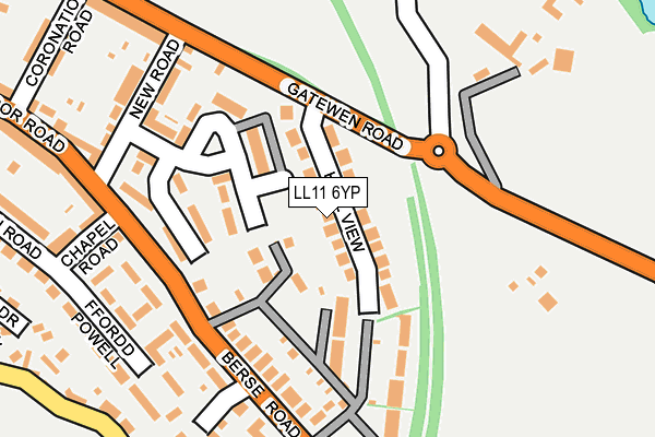 LL11 6YP map - OS OpenMap – Local (Ordnance Survey)