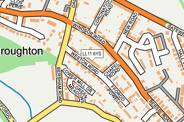 LL11 6YS map - OS OpenMap – Local (Ordnance Survey)