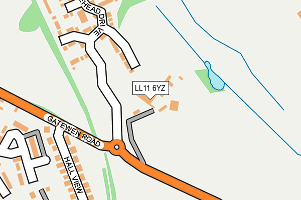 LL11 6YZ map - OS OpenMap – Local (Ordnance Survey)