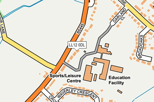 LL12 0DL map - OS OpenMap – Local (Ordnance Survey)