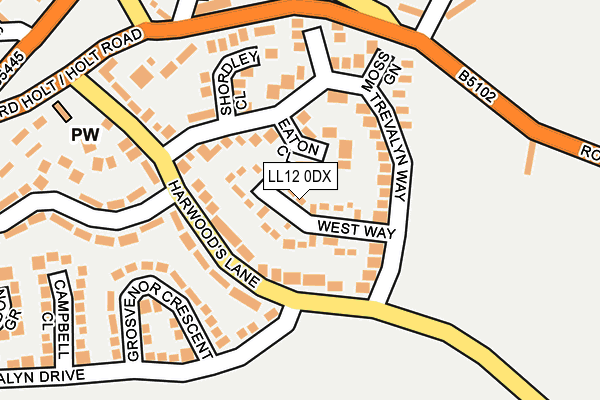 LL12 0DX map - OS OpenMap – Local (Ordnance Survey)
