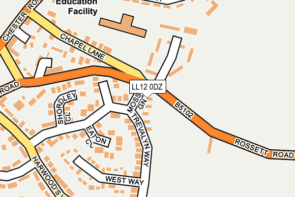 LL12 0DZ map - OS OpenMap – Local (Ordnance Survey)