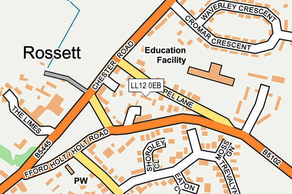 LL12 0EB map - OS OpenMap – Local (Ordnance Survey)