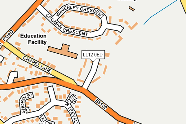 LL12 0ED map - OS OpenMap – Local (Ordnance Survey)