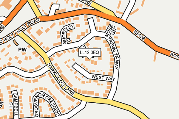 LL12 0EQ map - OS OpenMap – Local (Ordnance Survey)