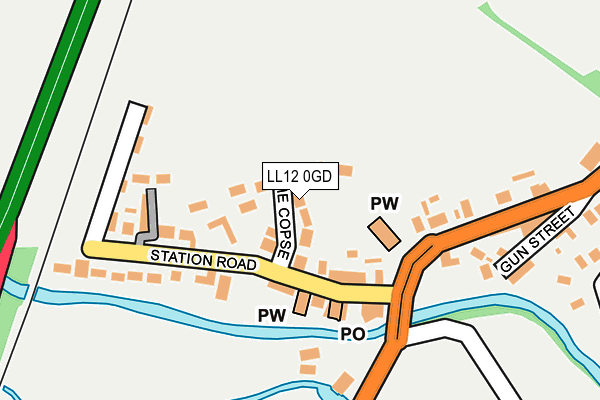 LL12 0GD map - OS OpenMap – Local (Ordnance Survey)