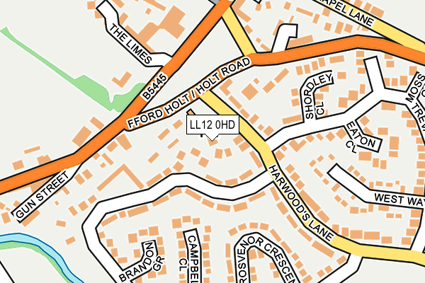 LL12 0HD map - OS OpenMap – Local (Ordnance Survey)