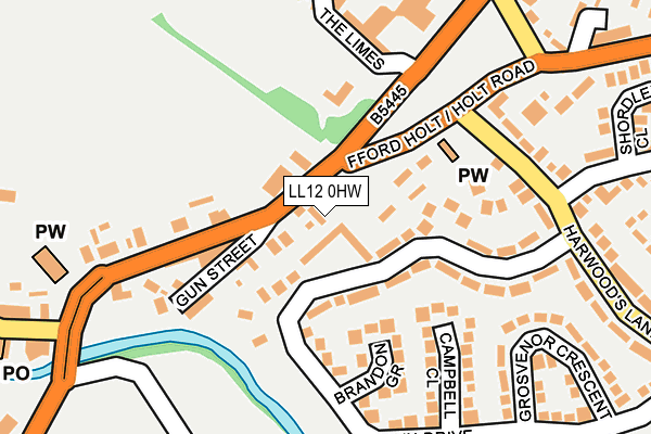 LL12 0HW map - OS OpenMap – Local (Ordnance Survey)