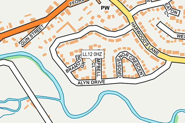 LL12 0HZ map - OS OpenMap – Local (Ordnance Survey)