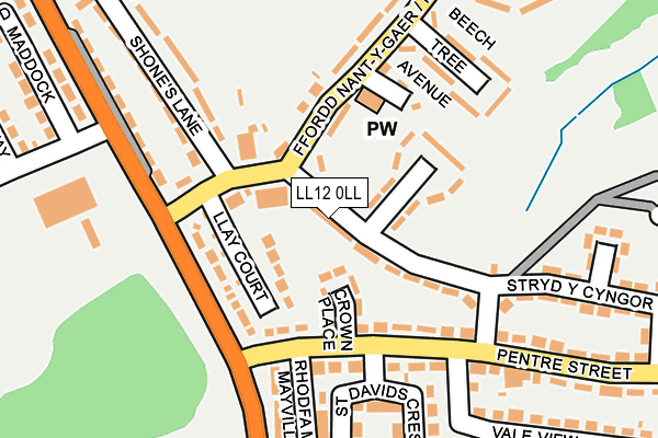 LL12 0LL map - OS OpenMap – Local (Ordnance Survey)