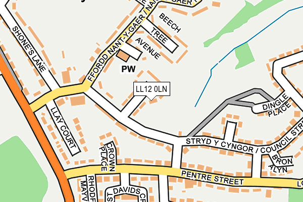 LL12 0LN map - OS OpenMap – Local (Ordnance Survey)