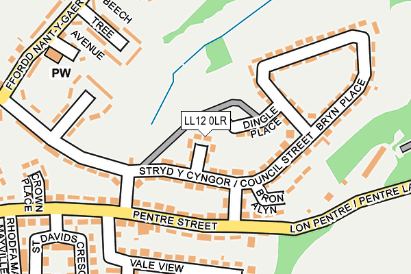 LL12 0LR map - OS OpenMap – Local (Ordnance Survey)
