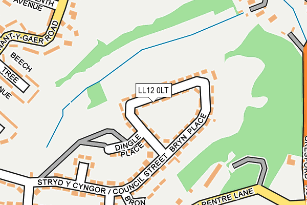 LL12 0LT map - OS OpenMap – Local (Ordnance Survey)
