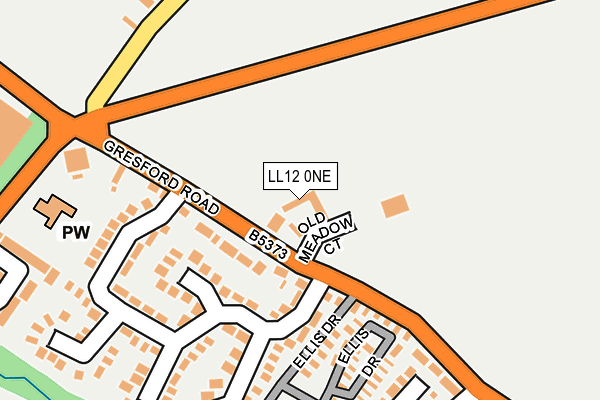 LL12 0NE map - OS OpenMap – Local (Ordnance Survey)