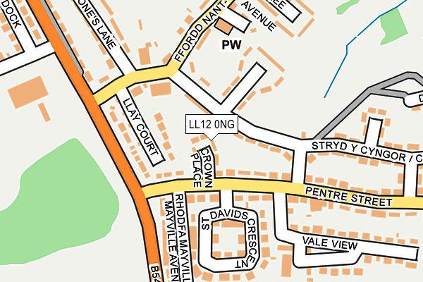 LL12 0NG map - OS OpenMap – Local (Ordnance Survey)