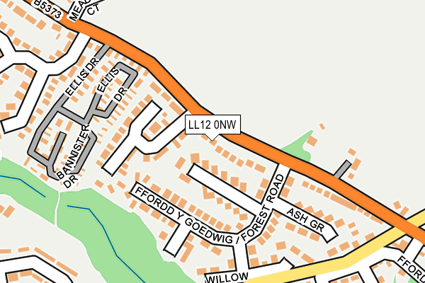 LL12 0NW map - OS OpenMap – Local (Ordnance Survey)