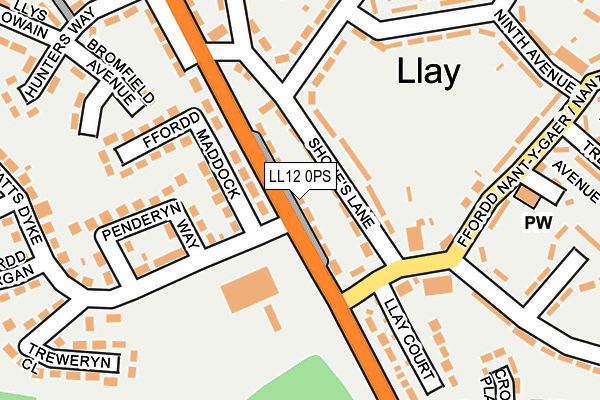 LL12 0PS map - OS OpenMap – Local (Ordnance Survey)