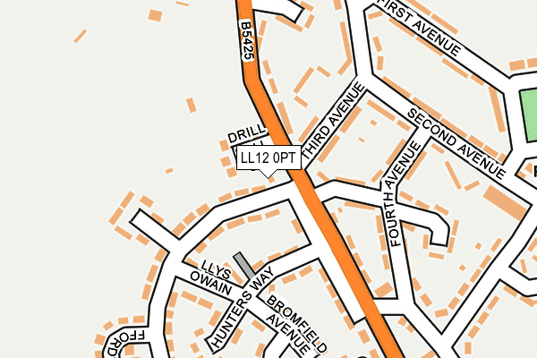 LL12 0PT map - OS OpenMap – Local (Ordnance Survey)