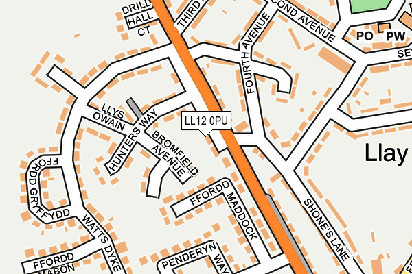 LL12 0PU map - OS OpenMap – Local (Ordnance Survey)