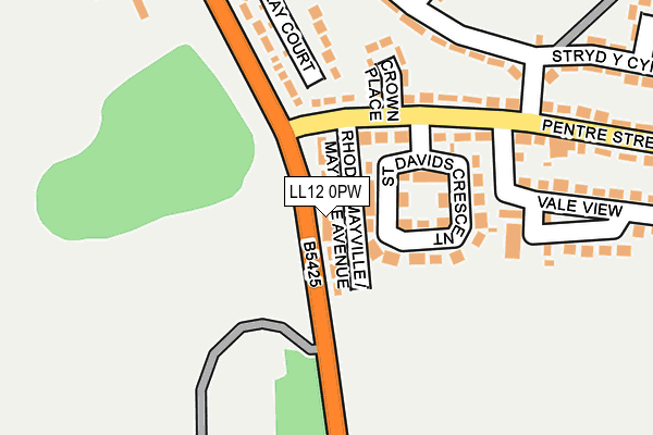 LL12 0PW map - OS OpenMap – Local (Ordnance Survey)