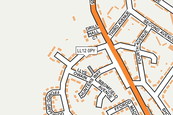 LL12 0PY map - OS OpenMap – Local (Ordnance Survey)