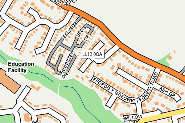 LL12 0QA map - OS OpenMap – Local (Ordnance Survey)