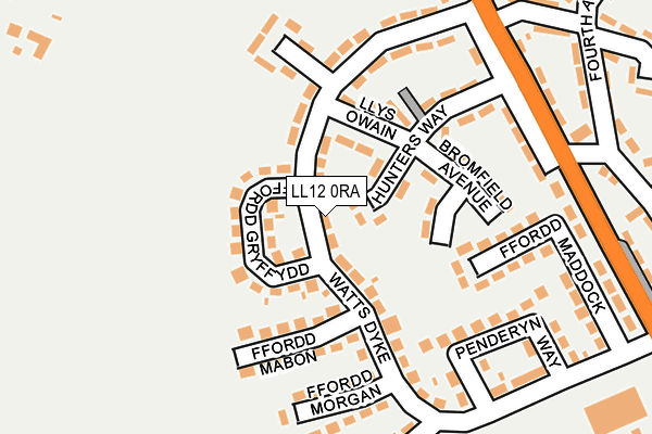 LL12 0RA map - OS OpenMap – Local (Ordnance Survey)